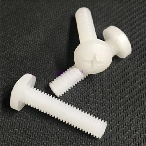 10pcs M2M2.5 PVDF Phillips screw Round head Pan heads Cross preservative Strong acid resistance Plastic screws 4mm-8mm Length