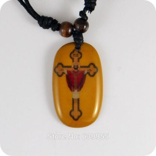 08 JESUS Cross resin Pendant Necklace Amulet Lucky Gift Tribal Fashion Jewelry