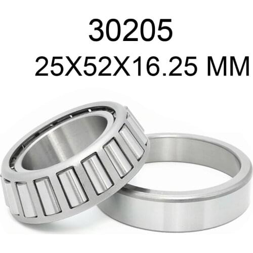 25X52X16.25 mm metric 30205 tapered roller bearing size for 25mm shaft