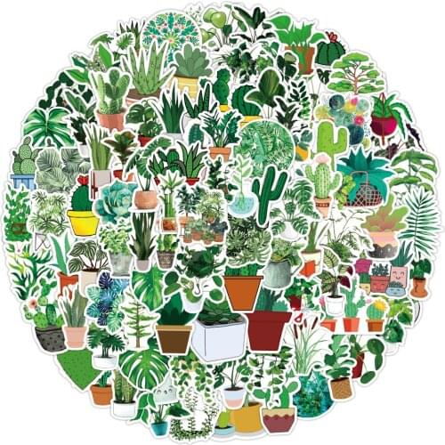 10/50/100PCS Environmental Protection Green Plants Graffiti Stickers DIY Bike Guitar Laptop Waterproof PVC Sticker