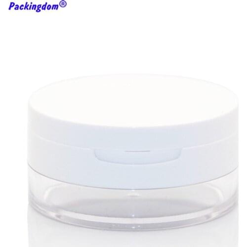 10pcs Loose Powder Jar Cosmetics Container Packaging Mirror Inside 20g Empty Plastic Ointment Packing Tin Makeup Pots Box Refill