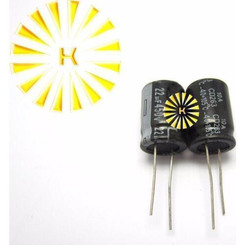 100pcs X 100% New 22UF 450V 16X22 Aluminum Electrolytic Capacitor