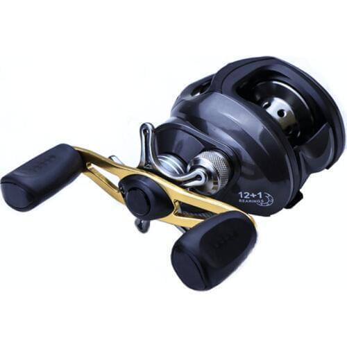 12+1BB Baitcasting Reel Bait Lure Casting Jigging Fishing Wheel 7.0:1 Metal Handle High Speed Rock Boat Sea Gear 8Kg Max Drag