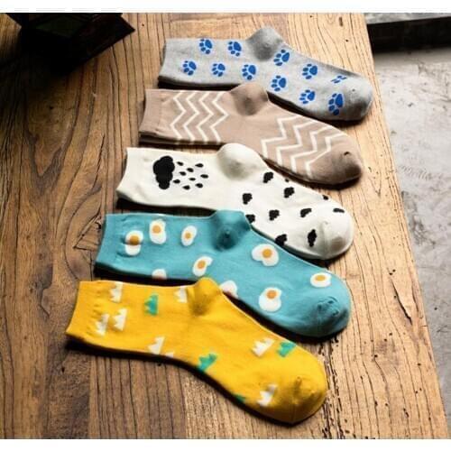 120pairs/lot cute animal paw/fried egg/striped/rain cloud sock