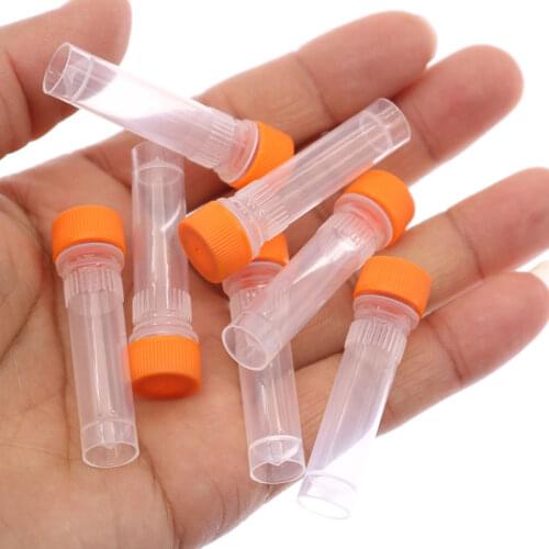 20pcs1.5ml Laboratory Tube with Silicone Gasket Plastic Transparent Tube Sample Storage Container Centrifuge Tube Without Scale