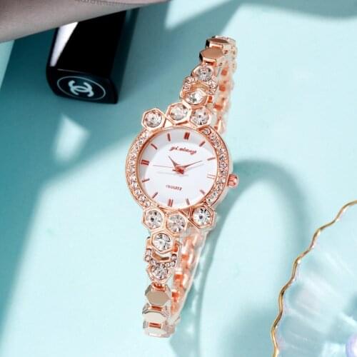 2021 new simple diamond-studded ladies alloy bracelet watch fashion Korean ladies decorative ladies watch