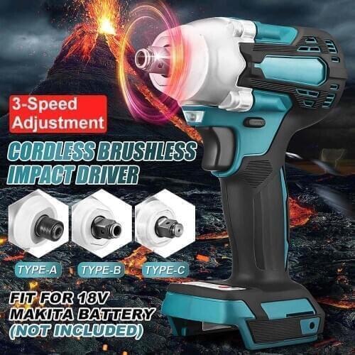3 Speed Adjust Electric Wrench 800N.m DTW300 Impact Wrench Brushless Electric Screwdriver Drill Tool for 18V Makita Battery
