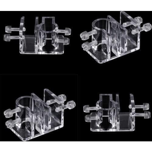4Pcs Clear Acrylic Aquarium Tank Water Tube Stand Clamp Pipe Fixing Clip