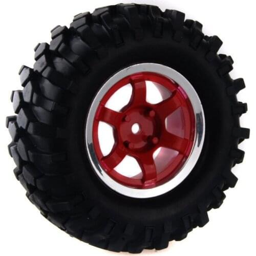 4PCS 1/10 1.9Inch Off Road Climb Rock Car Tires Super Soft 96MM Rubber Tyre plating Wheel Rim Hex 12MM For Tamiya CC01 D90 1004