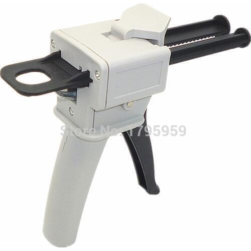 50ML AB Epoxy Glue Gun Applicator Glue Adhensive Gun Mixed 1:1 and 2:1 Two Component AB Glue Dispensing Gun Hand Tools