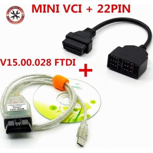 OBD2 Car Diagnostic Cable MINI VCI Diagnostic Scan Tool Compatible for TOY-OTA Diagnostic Test Line TIS J2534 V15.00.028