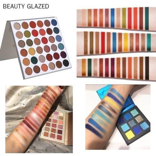 Beauty Glazed 36/18/9Color Pressed Matte Glitter Eyeshadow Palette Waterproof Longlasting Glitter Shimmer Eyeshadow Pigments