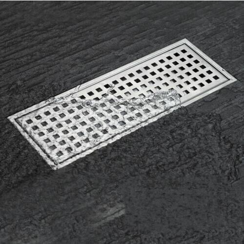 FREE SHIPPING stainless steel 300 x 110mm square anti-odor floor drain bathroom shower room drainer--M6777