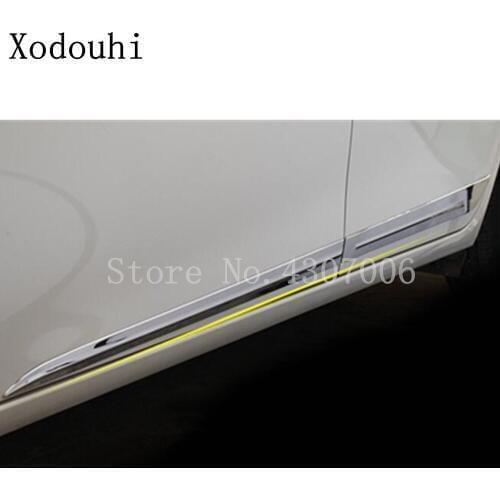 Car Styling Detector Stainless Steel Side Door Body Trim Strip Molding Frame Parts 4pcs For Toyota Corolla Altis 2017 2018 2019