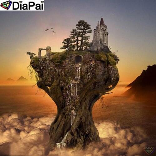 DiaPai Diamond Painting 5D DIY 100% Full Square/Round Drill "Tree house scenery" Diamond Embroidery Cross Stitch 3D Decor A24325