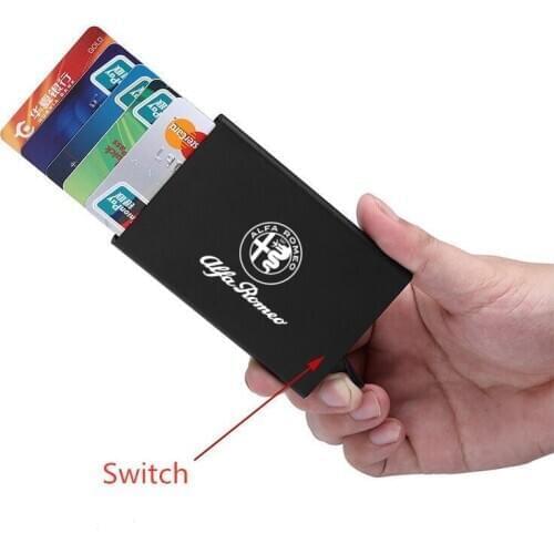 For Alfa Romeo giulia stelvio giulietta 159 147 156 166 RFID Anti-theft Credit Card Holder Thin ID Card Case Bank Card Case