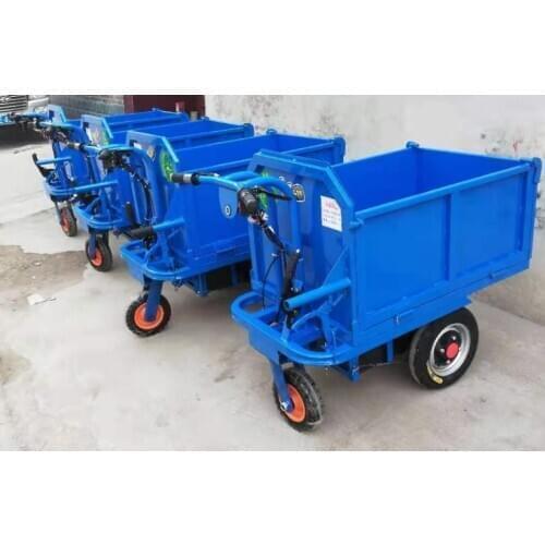 SYNBON Electric Wheelbarrows Wagons Battery Powered Garden Carts Hand Trolley Mortar Hopper Big Wheel Barrow