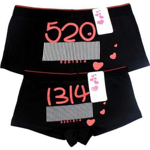 2019 Hot Sale 1 Set Cotton Couple Underwear Panties Shorts for Men and Women Cartoon Lovers Underwear Men Couple Knickers Cuecas