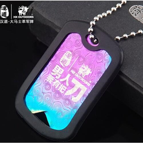 HX OUTDOORS cool mini Stainless Steel Mens Necklace Dog Tags Army Nameplate handsomePendant cross Shaving blade Necklace for men