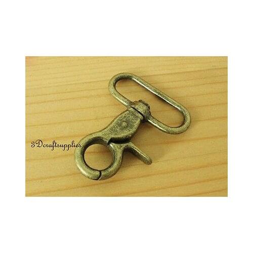 Lobster Clasps Clips Claw purse hooks Swivel snap hook anti brass 50 mm 6pcs CK71