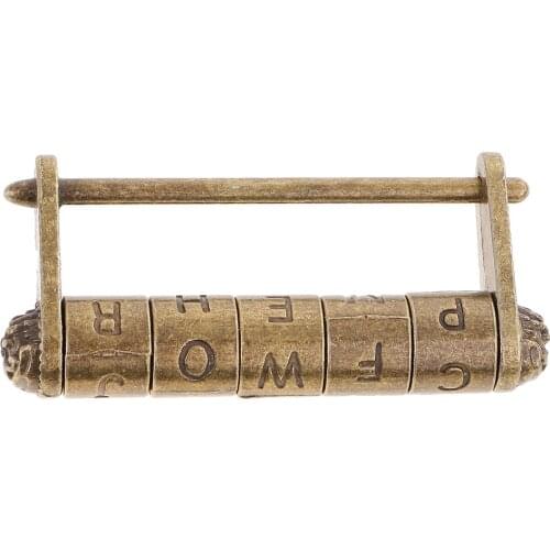 Chinese Vintage Antique Padlock lock Carved Word Password Home Decoration