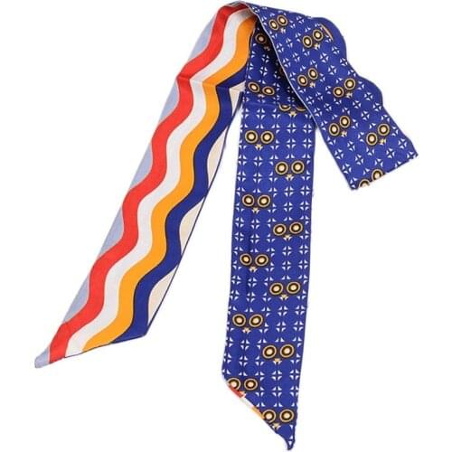 Summer womens scarves 2021 fashion ladies hair band turban narrow handbag decoration ribbon female neck scarf