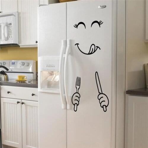 2021 Fridge magnet Magnet fridge Cute Sticker Fridge Happy Delicious Face Kitchen Fridge Stickers Art Cute Smiley Wall Stickers