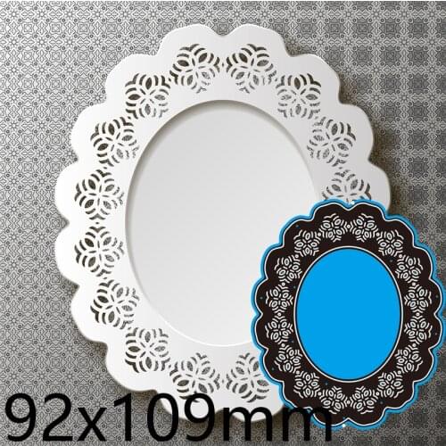 New Metal Cutting Dies Scrapbooking Lace Mirror DIY Album Paper Craft Embossing Stencil Decoration 92*109mm