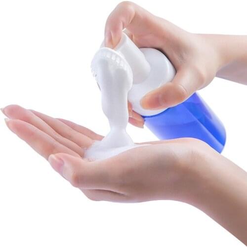 New 100/150/200ml Face Cleanser Bottle With Foaming Pump Silicon Brush Massage Head For Facial Foam Cleanser Skin Care Bottle