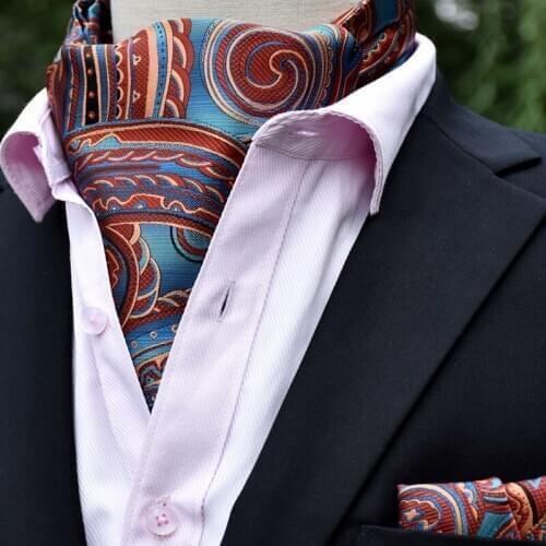New Cravat Pocket Towel Set Mens Business Banquet Party Accessories Scarf Classic Cashew Flower Jacquard Scarf Men Gifts