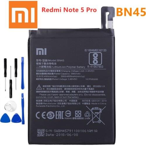 Xiao mi 100% Orginal BN45 4000mAh Battery For Xiaomi Redmi Note 5 Note5 BN45 High Quality Phone Replacement Batteries +Tools