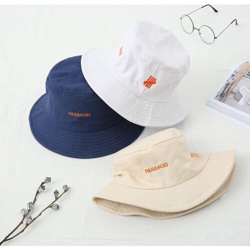 Letters Embroidery Foldable Bucket Hat Ladies Beach Sun Hats Casual Headwear Fisherman Bob Cap Women Panama Flat Top