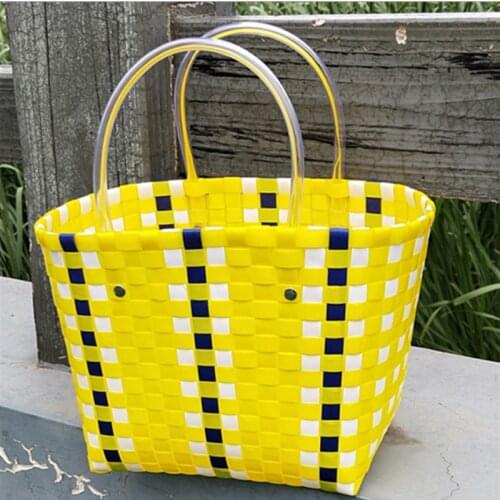 Simple Weave Shoulder Handbag 2021 New Holiday Travel Beach Bag Portable Female Vegetable Basket Bag Travel Hand Bag