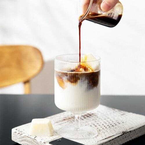 Transparent Style Glass Cup Tea Coffee Mug Ice Beer Ice Cream Cup Heat Resistant Insulated Glass Cup Creative Milk Juice Mug