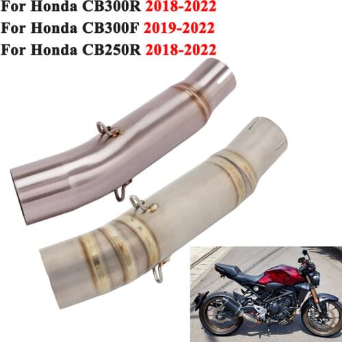 Slip On For Honda CB300R CBR300 CB300F 2018 - 2020 Motorcycle Exhaust Escape Modified Stainless Middle Link Pipe Without Muffler