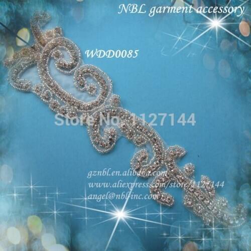 Bridal beaded rhinestone appliques for wedding dresses WDD0085