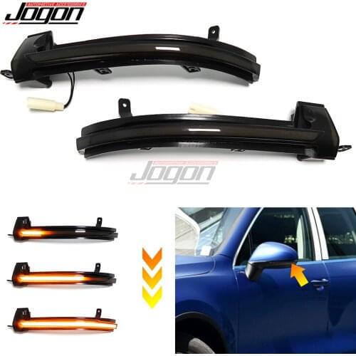 2Pcs LED Dynamic Mirror Blinker Light Sequential Turn Signal Lamp For VW Touareg II 2010 2011 2012 2013 2014 2015 2016 2017 2018