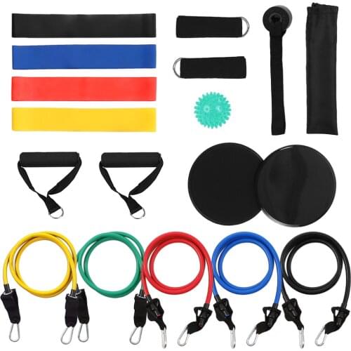 TOMSHOO 9/17Pcs Resistance Bands Set Exercise Elastic Band Workout Rubber Loop Fitness Exercise Fitness Equipment Stretch Bands