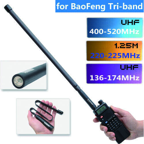 Tri-band 144/222/435Mhz Tactical Antenna for Baofeng BF-R3 UV-82T UV-5RX3 UV-82X3 UV-5R Ⅲ UV-82 Ⅲ BTECH UV-5X3 Walkie Talkie