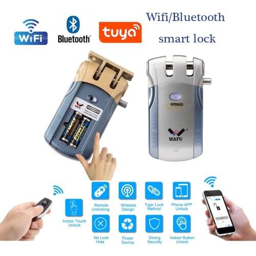 Wafu HF-010 Smart Lock Wireless Wifi APP Electronic Door Lock Phone fingerprint password unlock Remote Control Indoor Touch lock