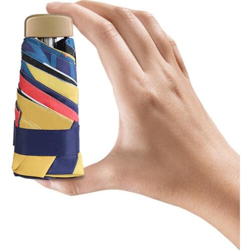 Five Folding Umbrella Mini Parasol Sunshade Small Pocket Umbrella Rain Women Ladies Kids Sun UV Umbrellas Parapluie Gift SY167