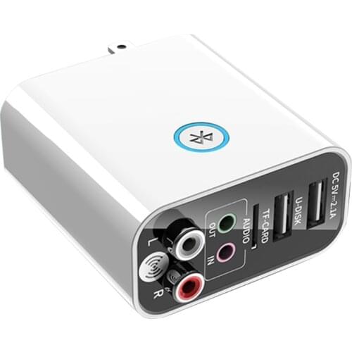2 in 1 Bluetooth 5.0 Receiver Transmitter TF Card AUX USB Charger Stereo Music Adapter for Cell Phone TV PC Headphones