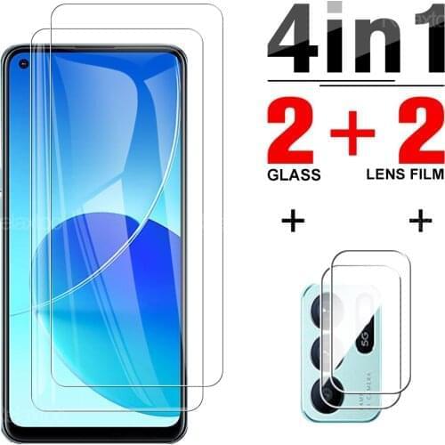 4 in 1 Tempered Protective Glass For Oppo Reno 6Z 6.4" Reno6 6 Z Safety Phone Explosiong-proof HD Screen Protector Camera Glass