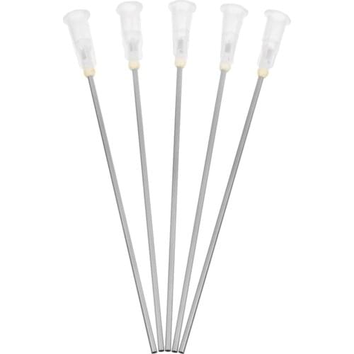 5pcs Dispensing Needles 100mm White Blunt Syringe Needle Tips For Ink Refilling Mixing Liquid Plastic + Metal Material
