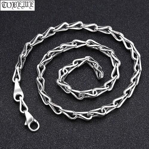 7mm 100% 925 Silver Necklace 925 Sterling Chain Necklace Man Necklace Jewelry Gift