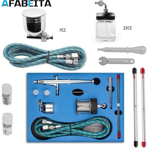 0.2/0.3/0.5mm Nozzles Airbrush Air Kit 7cc/22cc Cup Spray Gun With Cleaning Set For Craft Cake Paint Art Paint Sprayer