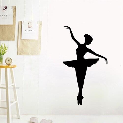 Ballet Dancing Wall Decals Ballet Girls Dancer Silhouette Wall Art Stickers Home Girls Room Decoration AJ547