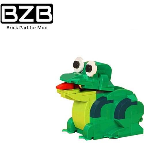 BZB MOC Insect Killer Mechanical Frog Farm Animal Creative Building Blocks Model Kids DIY Educational Toys Birthday Best Gifts