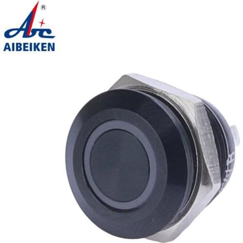 Black Push Button Switch 4 Pin 12mm Waterproof Led Light Metal High Head Momentary/Latching Switches Self-locking/Self-reset