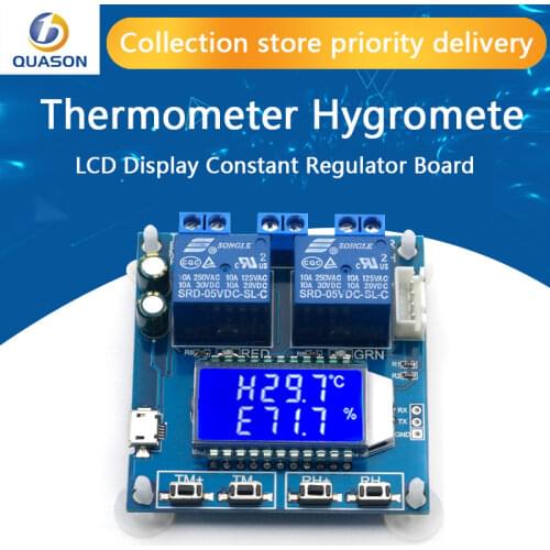 Humidity Temperature Controller Digital Thermometer Hygrometer Control Module Dual Output LCD Automatic Constant Regulator Board